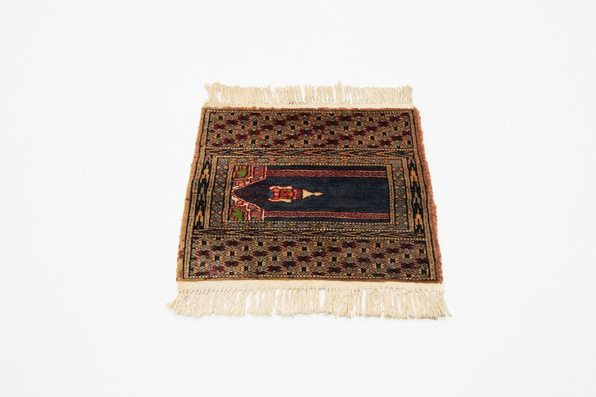 Afghan Rug - Bukhara square  - 47 x 44 cm - blue