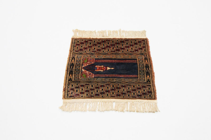 Afghan Rug - Bukhara square  - 47 x 44 cm - blue