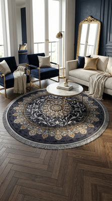 Oriental Woven Rug - Saffron Sensations - round
