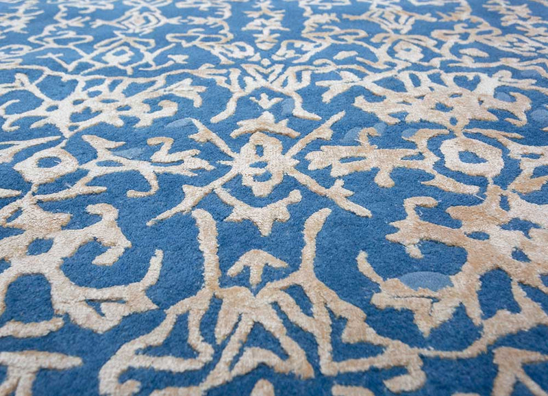 Wool Rug - 465 x 375 cm - blue