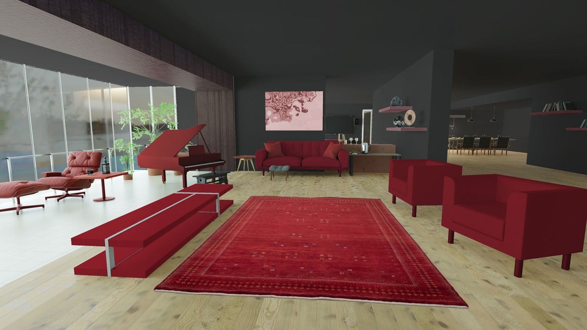 Gabbeh Rug - Loribaft Perser - 250 x 200 cm - red