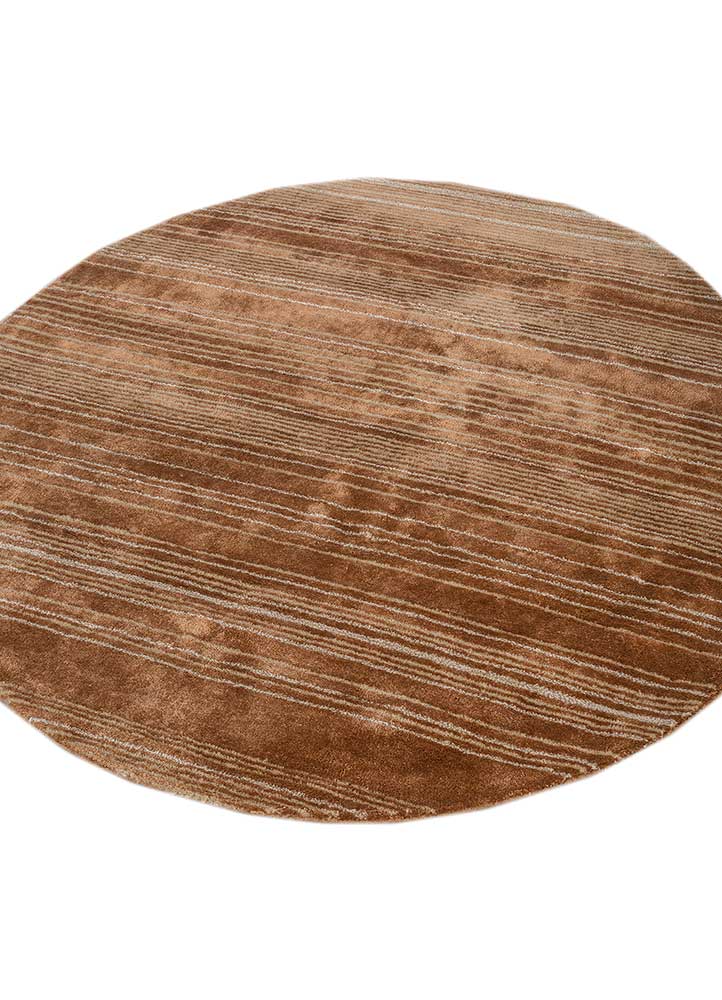 Wool Rug round  - 120 x 120 cm - orange