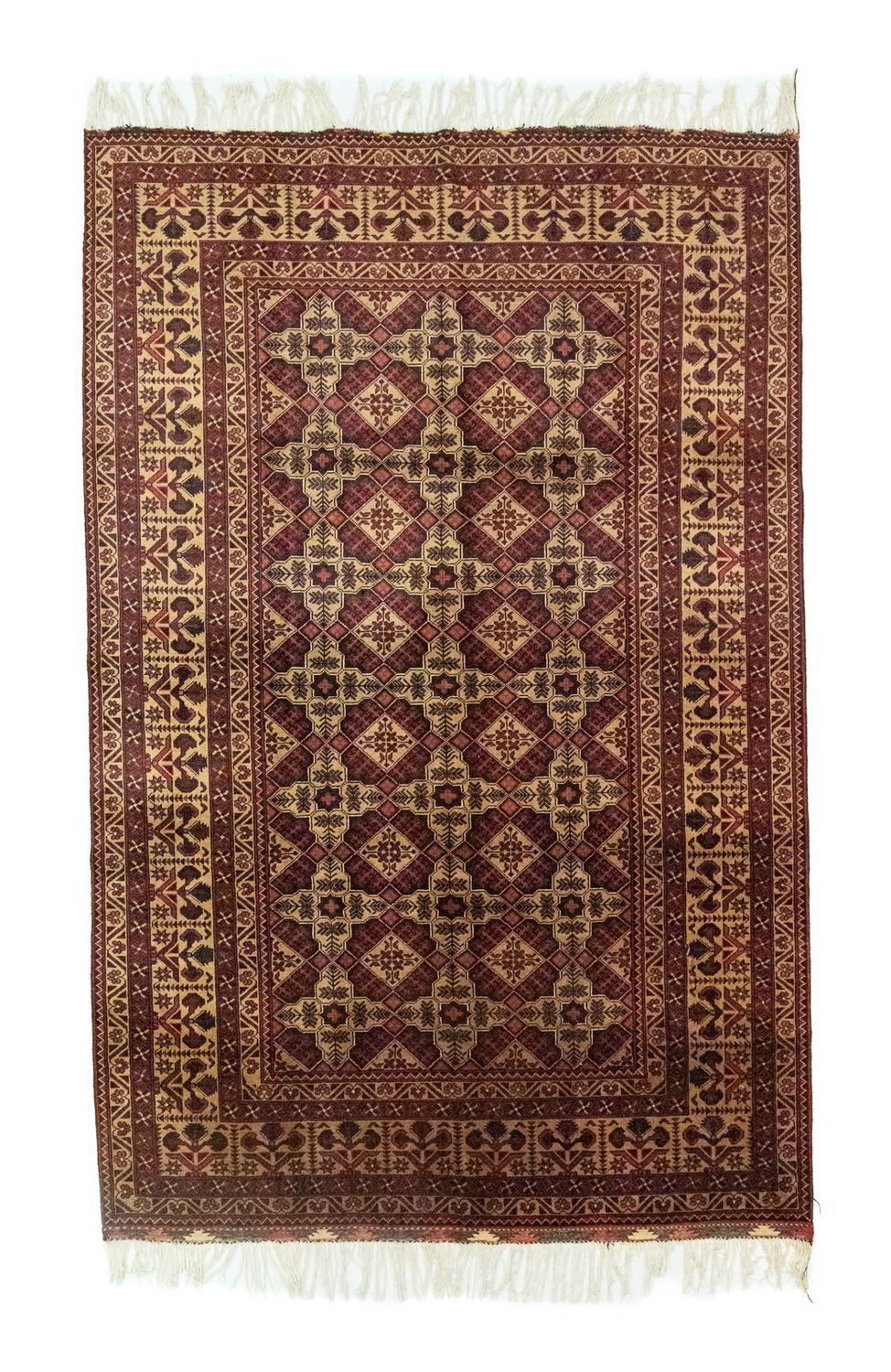 Afghan Rug - 283 x 199 cm - brown