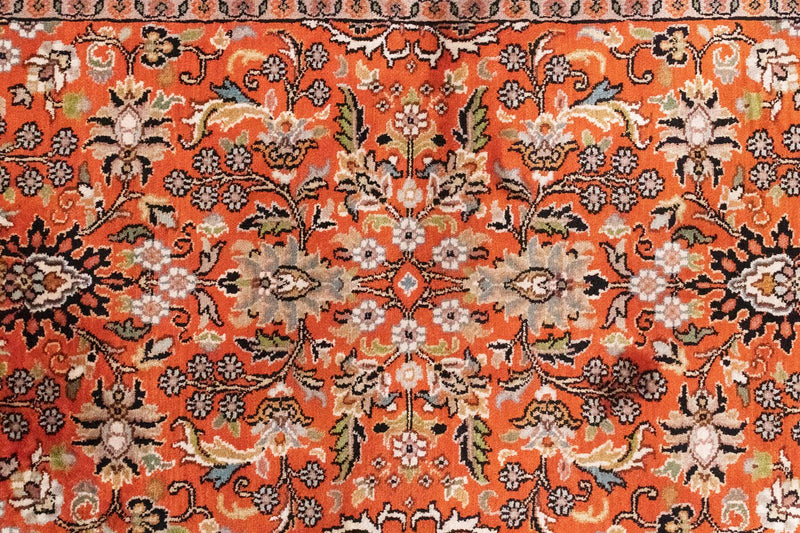 Runner Silk Rug - Kashmir Silk - 177 x 61 cm - orange