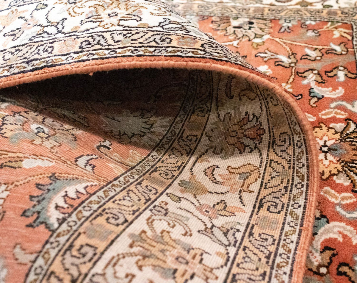 Silk Rug - Kashmir Silk - 122 x 76 cm - orange