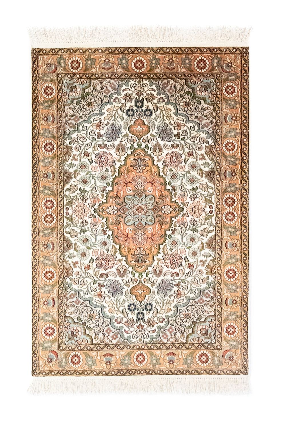 Silk Rug - Kashmir Silk - 120 x 80 cm - beige