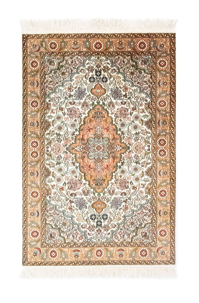 Silk Rug - Kashmir Silk - 120 x 80 cm - beige