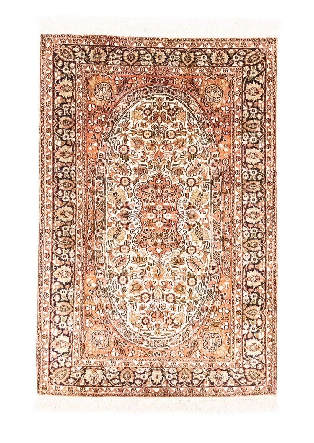 Silk Rug - Kashmir Silk - 125 x 83 cm - orange
