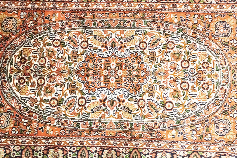Silk Rug - Kashmir Silk - 125 x 83 cm - orange