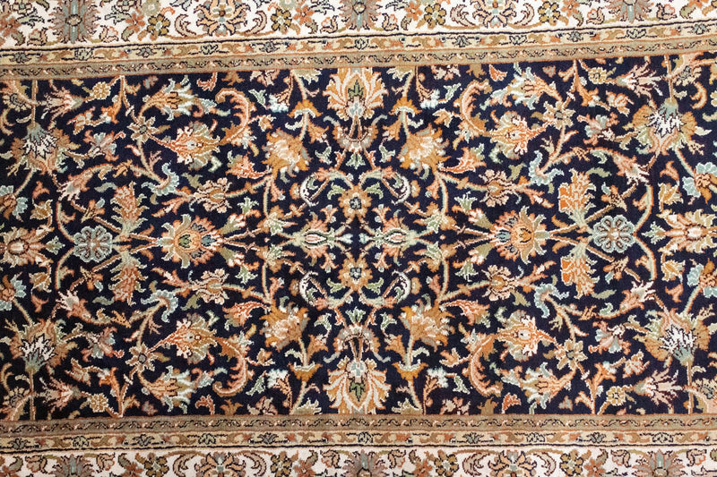 Silk Rug - Kashmir Silk - 127 x 74 cm - blue