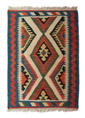 Kelim Rug - Oriental - 90 x 64 cm - beige