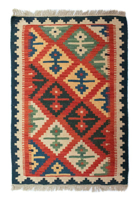 Kelim Rug - Oriental - 92 x 62 cm - multicolored