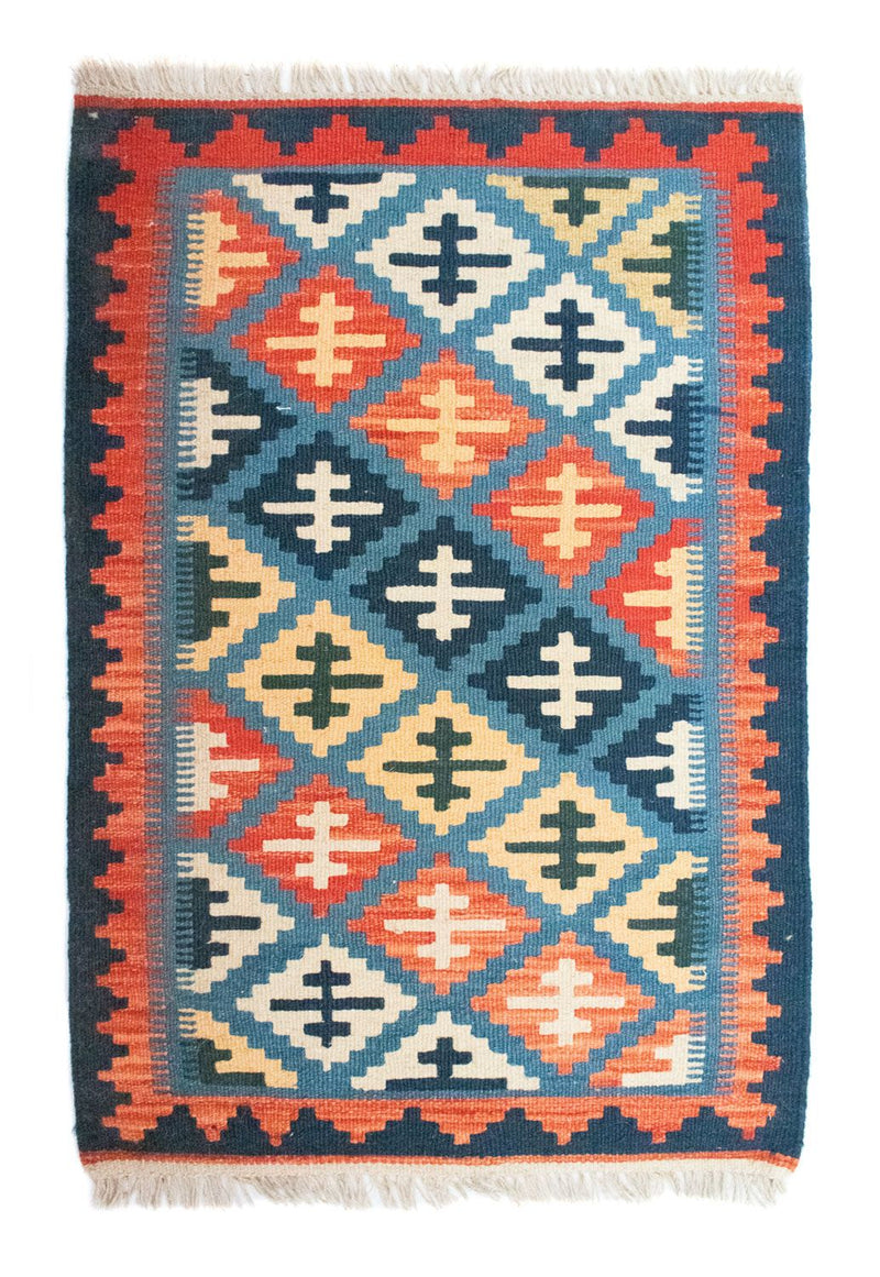 Kelim Rug - Oriental - 92 x 65 cm - blue