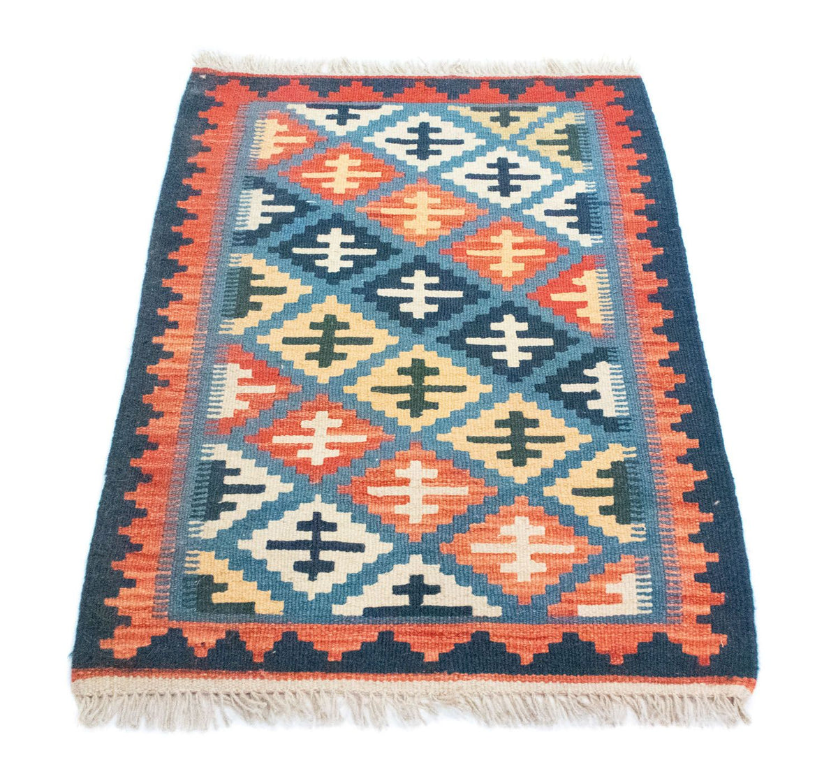 Kelim Rug - Oriental - 92 x 65 cm - blue