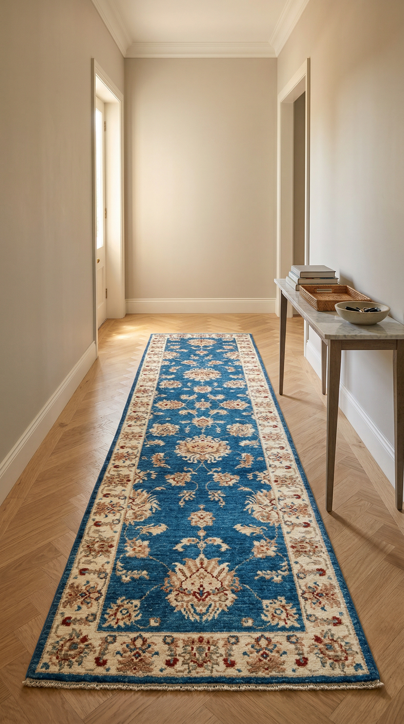 Runner Ziegler Rug - 303 x 84 cm - blue