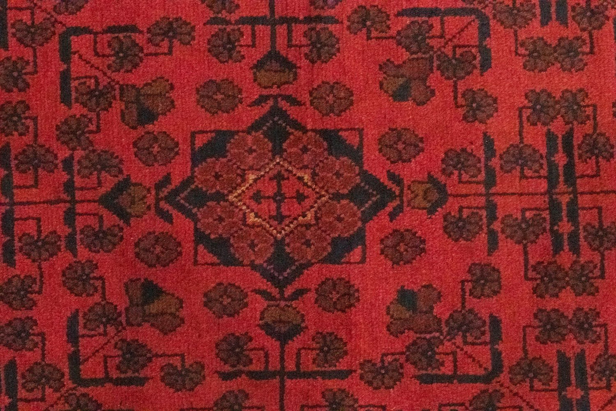 Runner Afghan Rug - Kunduz - 189 x 75 cm - red