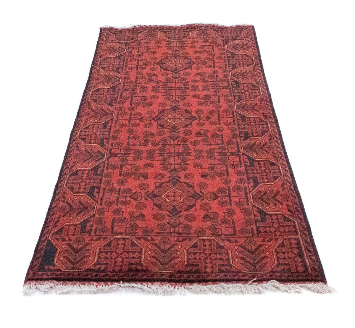 Runner Afghan Rug - Kunduz - 189 x 75 cm - red