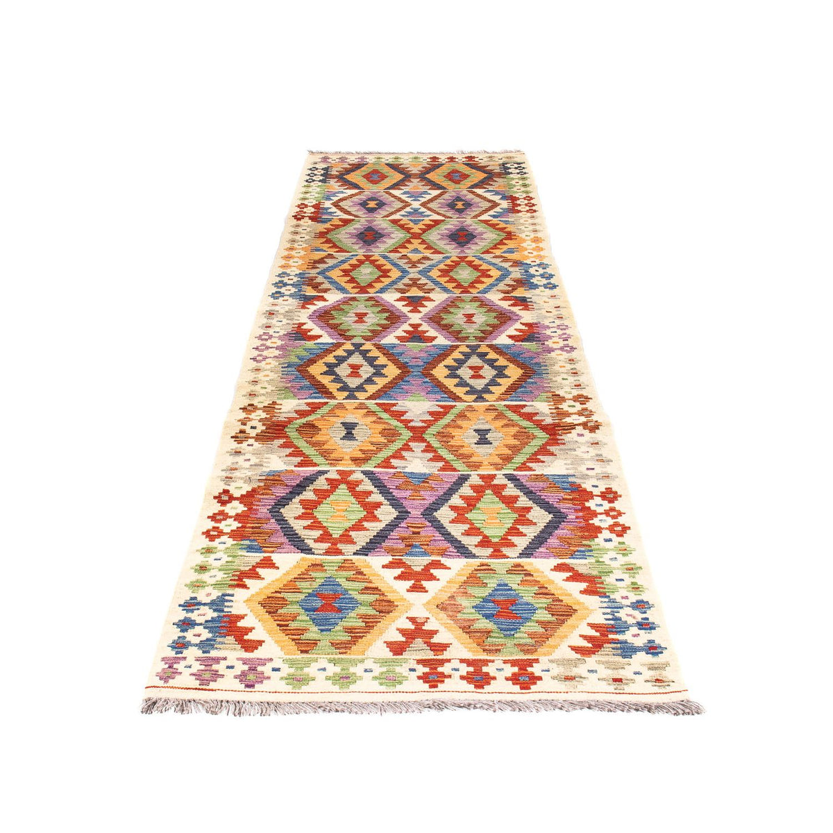 Runner Kelim Rug - Splash - 305 x 81 cm - beige