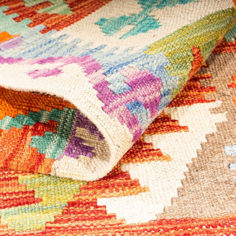 Runner Kelim Rug - Splash - 300 x 82 cm - multicolored