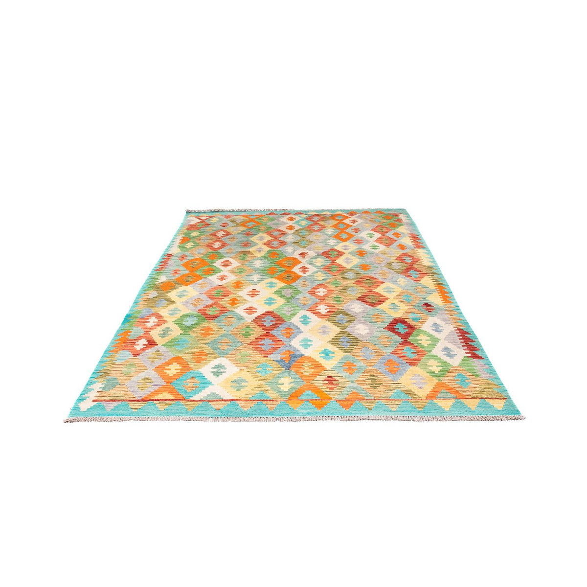 Kelim Rug - Splash - 254 x 174 cm - turquoise