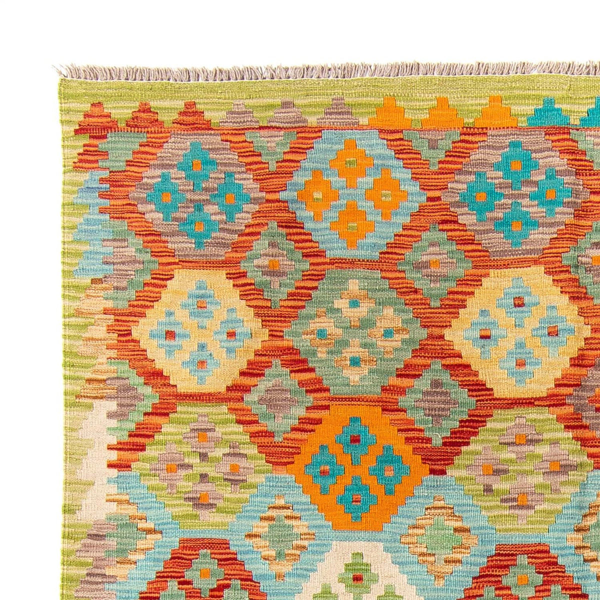 Kelim Rug - Splash - 205 x 155 cm - green