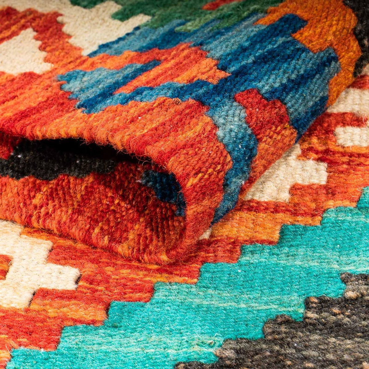 Kelim Rug - Splash - 128 x 86 cm - rust