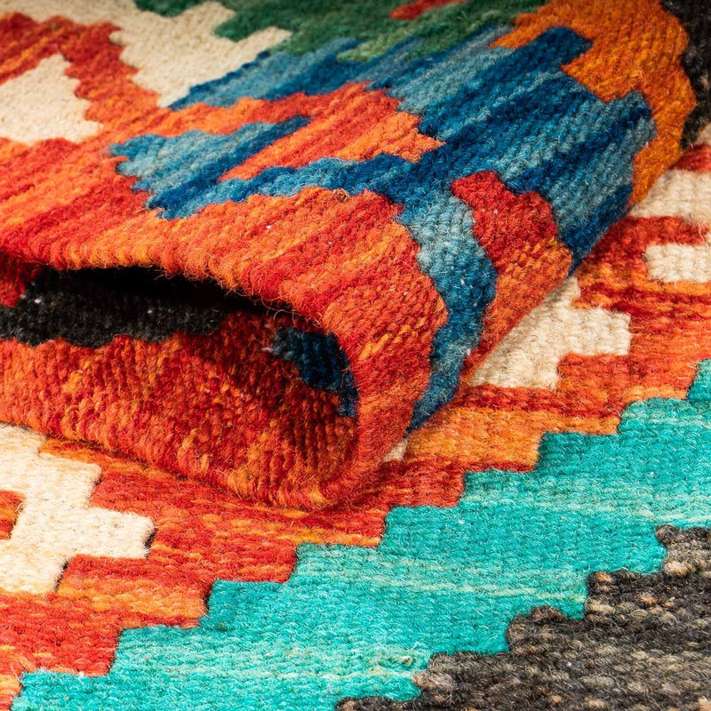 Kelim Rug - Splash - 128 x 86 cm - rust