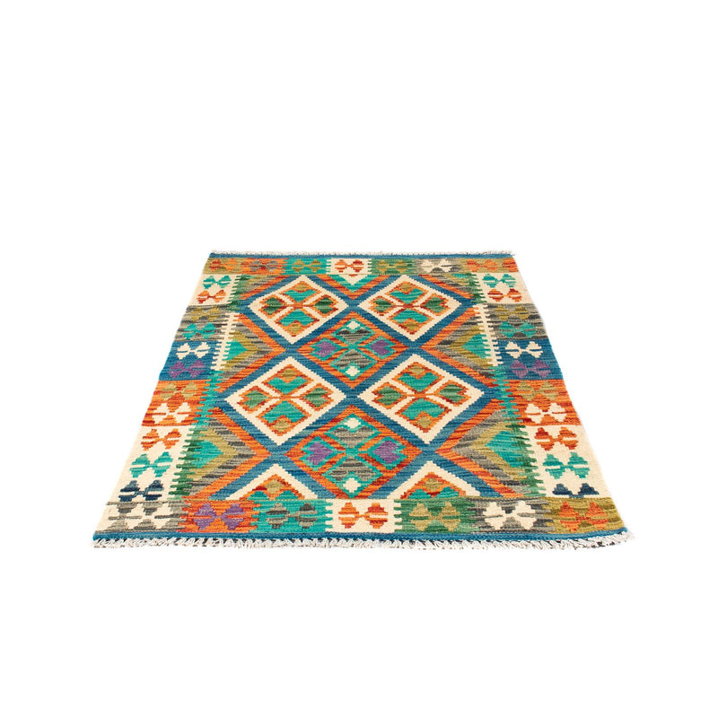 Kelim Rug - Splash - 115 x 92 cm - blue