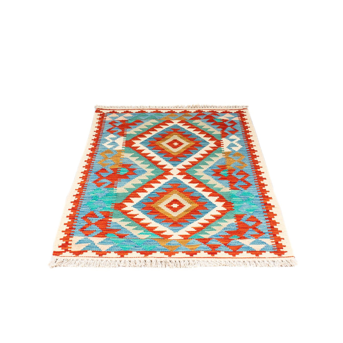 Kelim Rug - Splash - 122 x 81 cm - blue