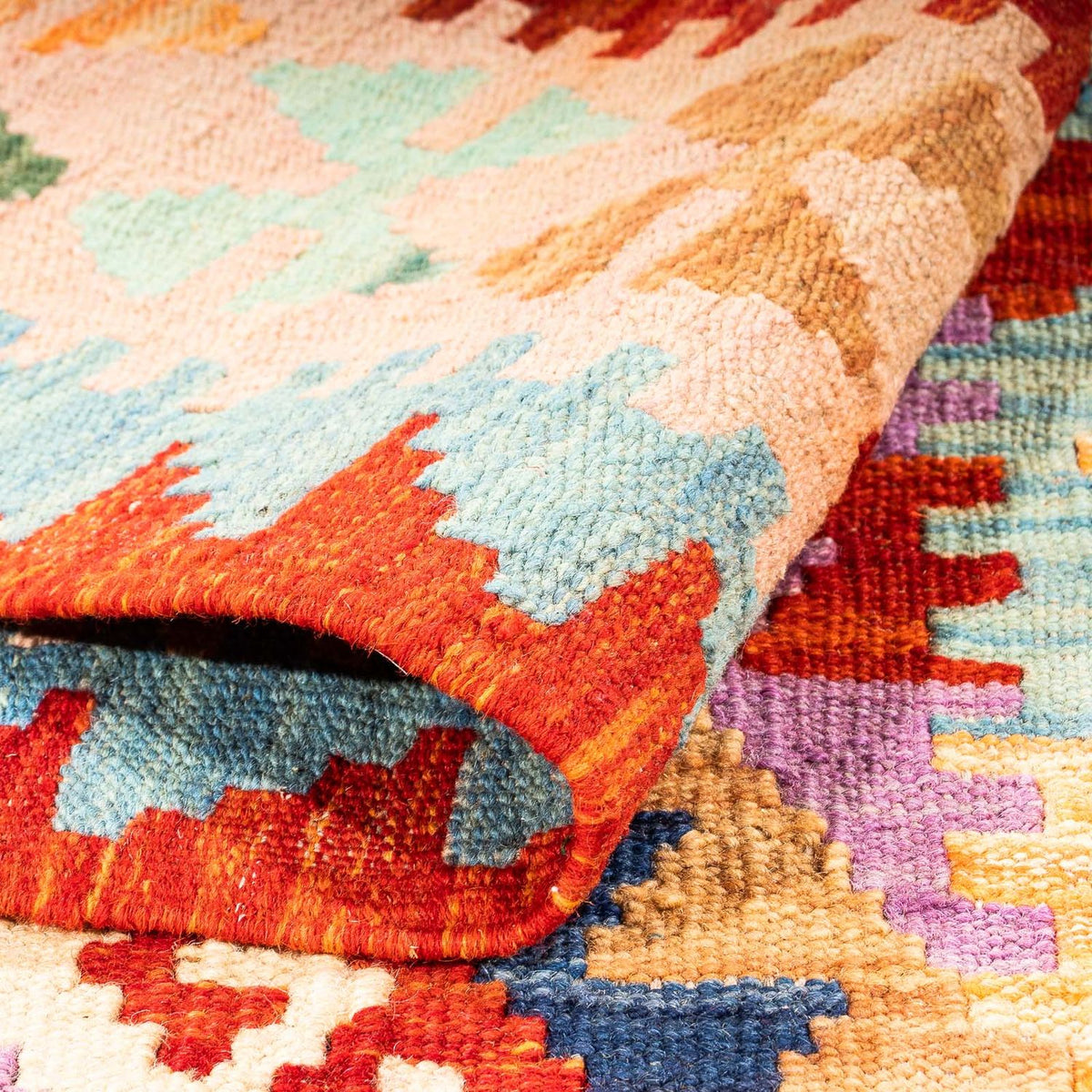 Kelim Rug - Splash - 157 x 101 cm - rust