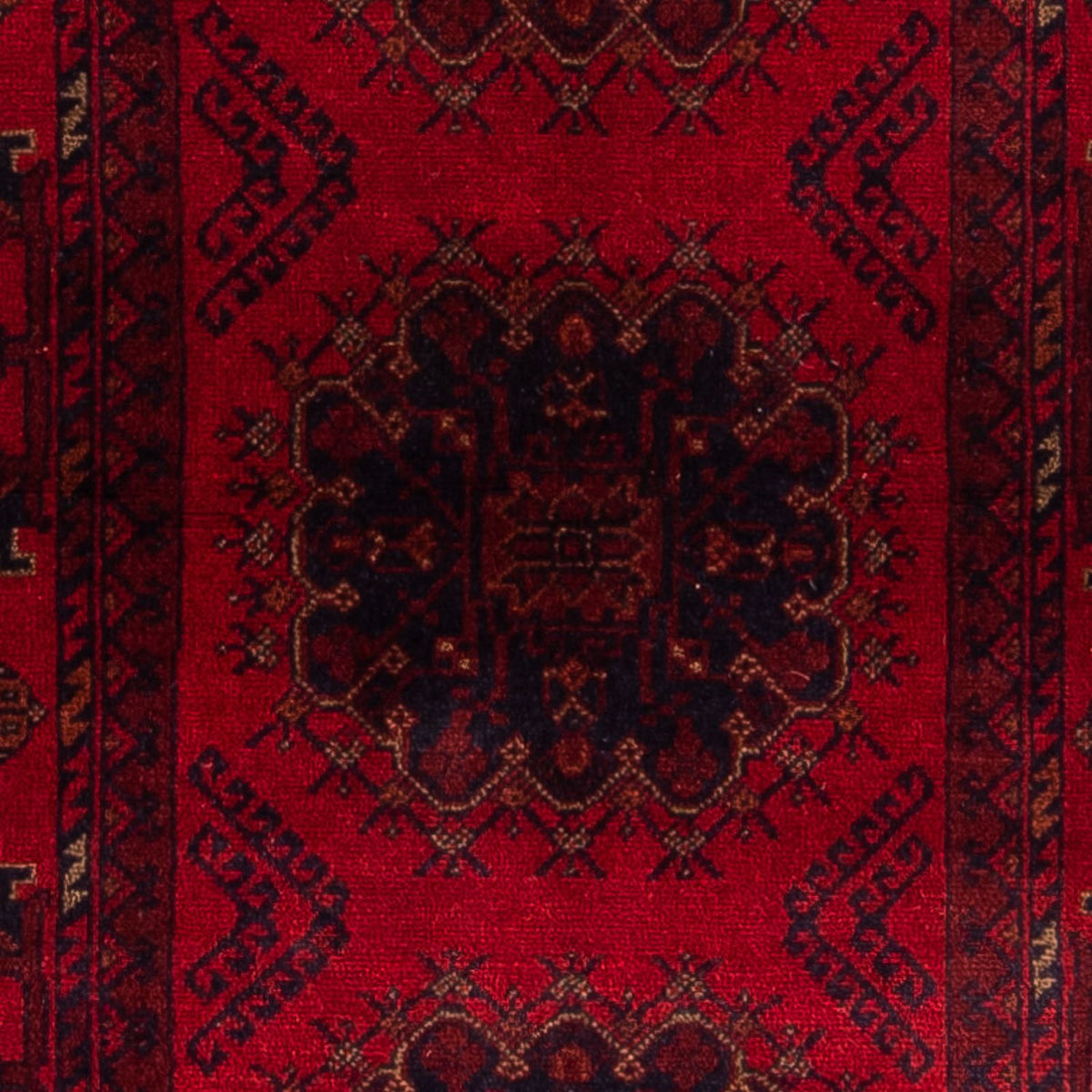 Runner Afghan Rug - Kunduz - 295 x 82 cm - dark red