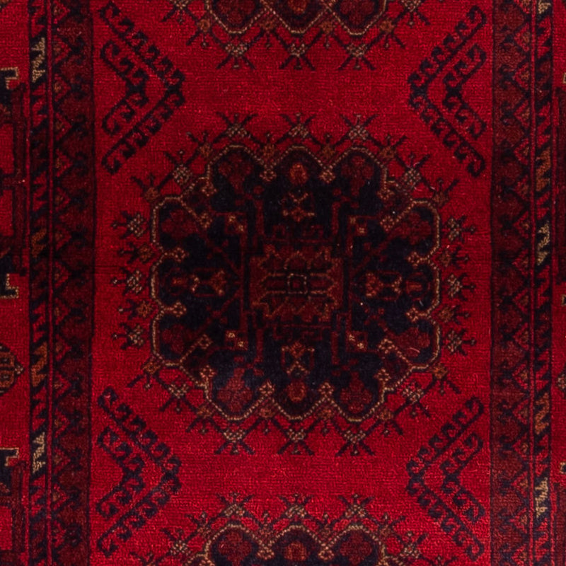 Runner Afghan Rug - Kunduz - 295 x 82 cm - dark red
