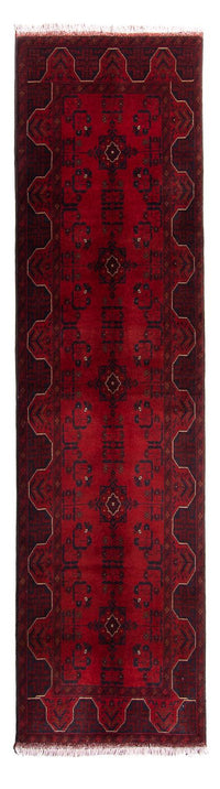 Runner Afghan Rug - Kunduz - 298 x 82 cm - dark red