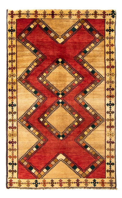 Persian Gabbeh Rug 114x192cm - Perserteppich Wollteppich - dark red