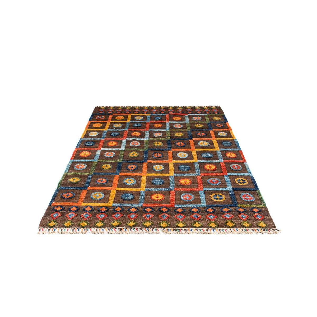 Kelim Rug - Splash - 191 x 128 cm - brown