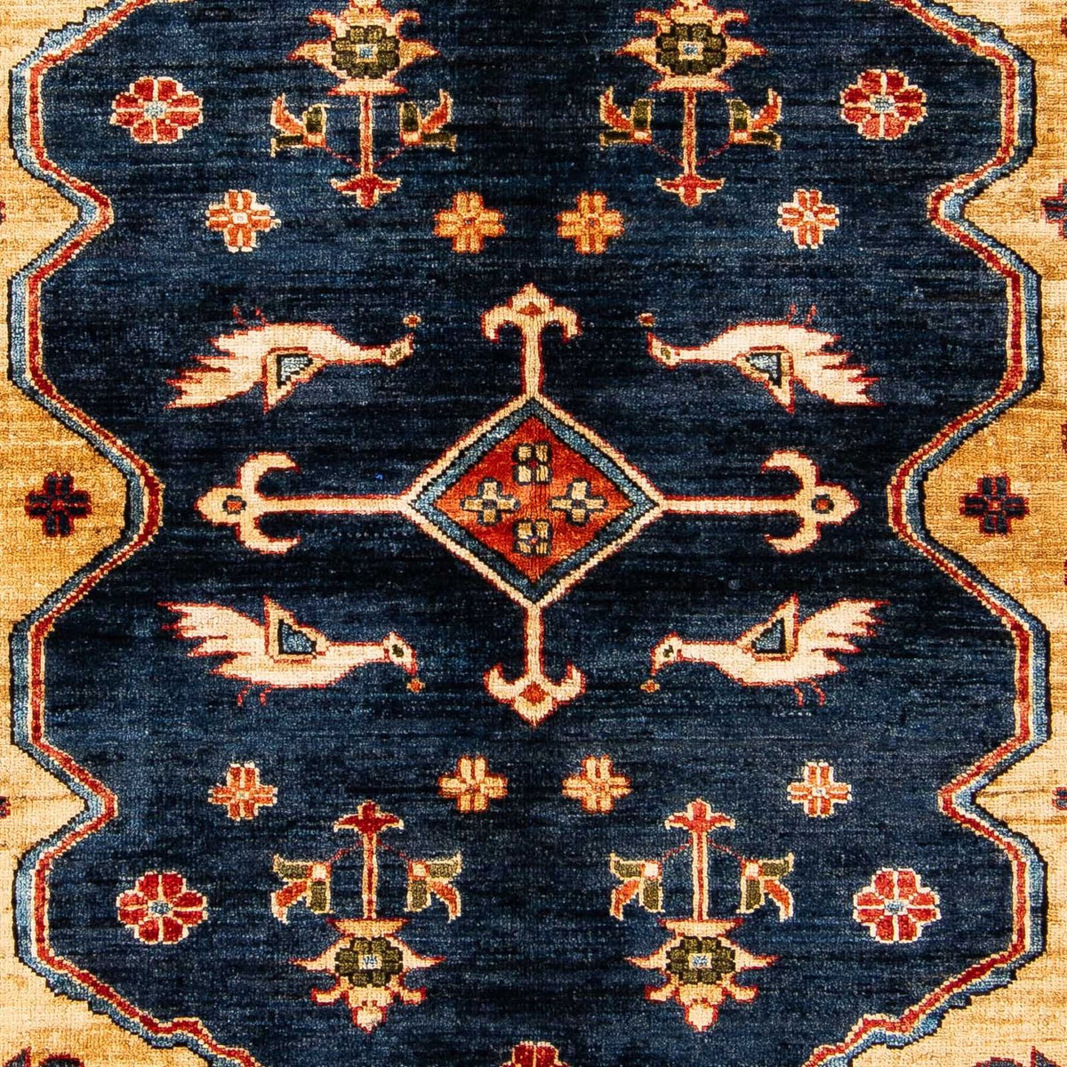 Afghan Rug - 200 x 152 cm - dark blue