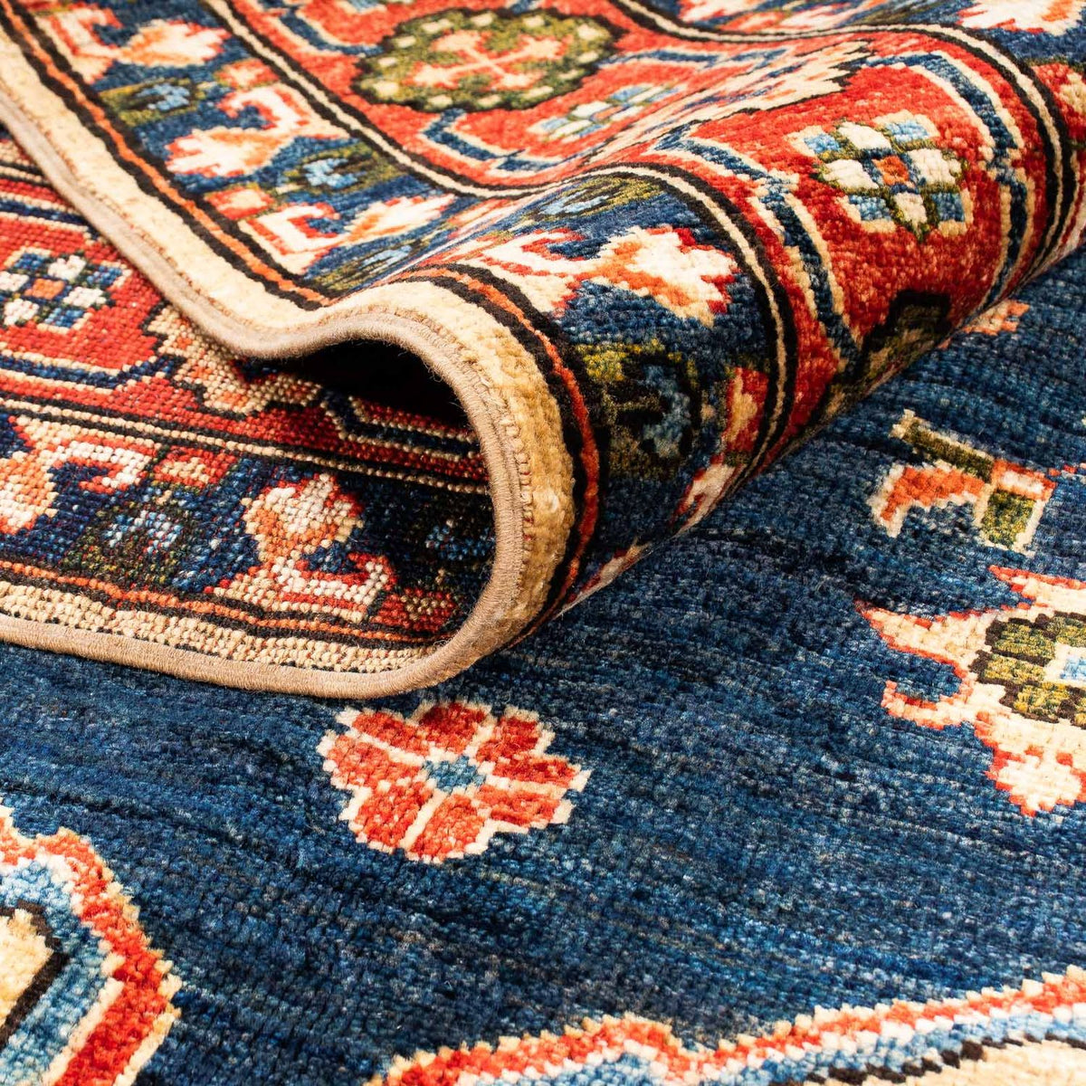 Afghan Rug - 200 x 152 cm - dark blue