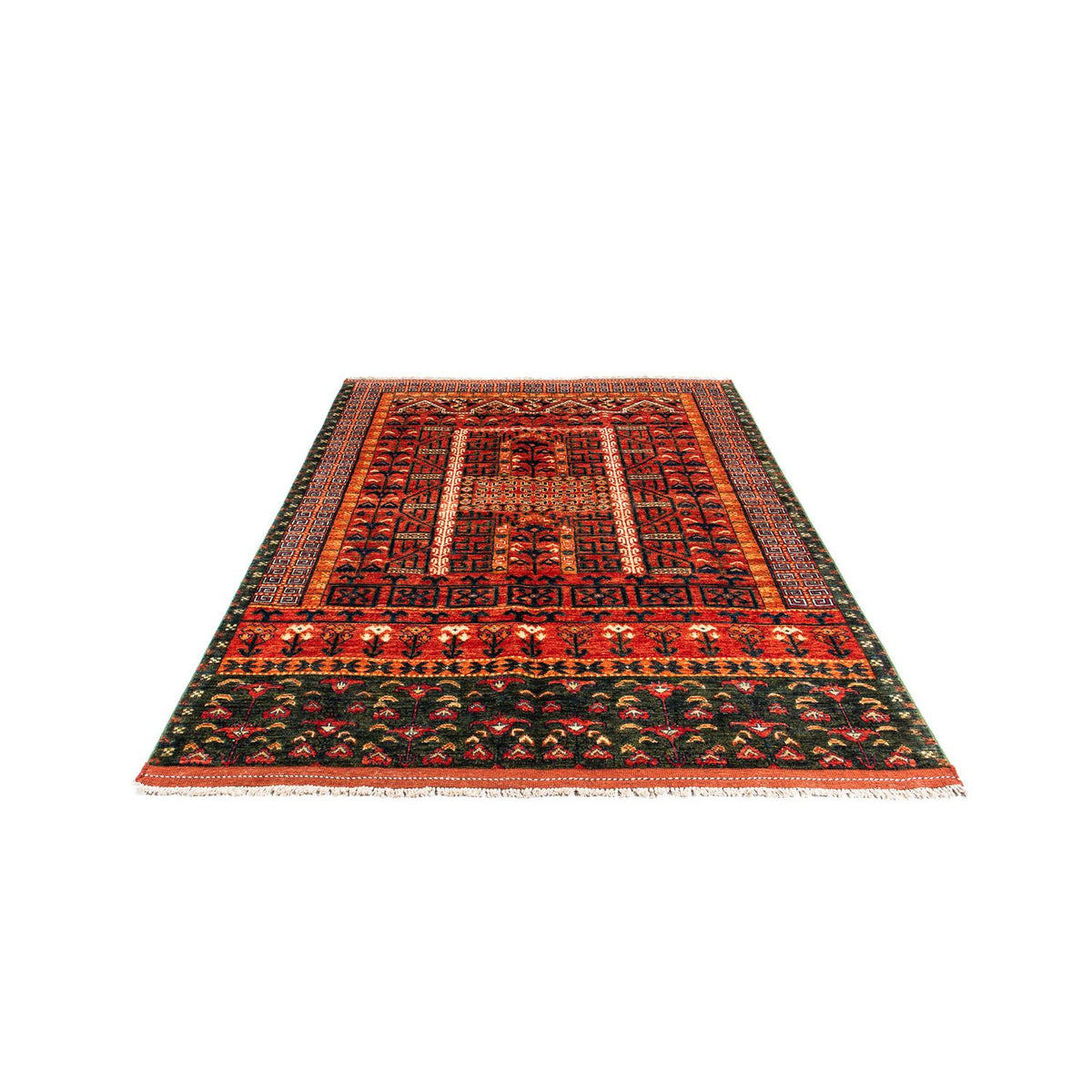 Afghan Rug - 196 x 158 cm - red