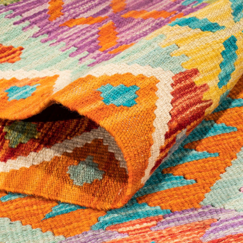 Runner Kelim Rug - Splash - 210 x 83 cm - multicolored