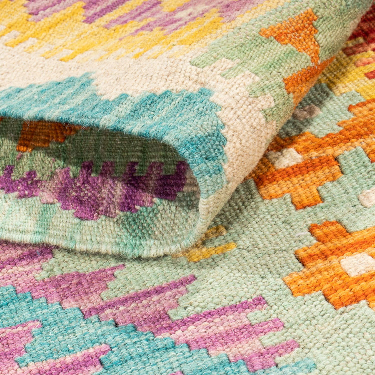 Runner Kelim Rug - Splash - 309 x 84 cm - multicolored