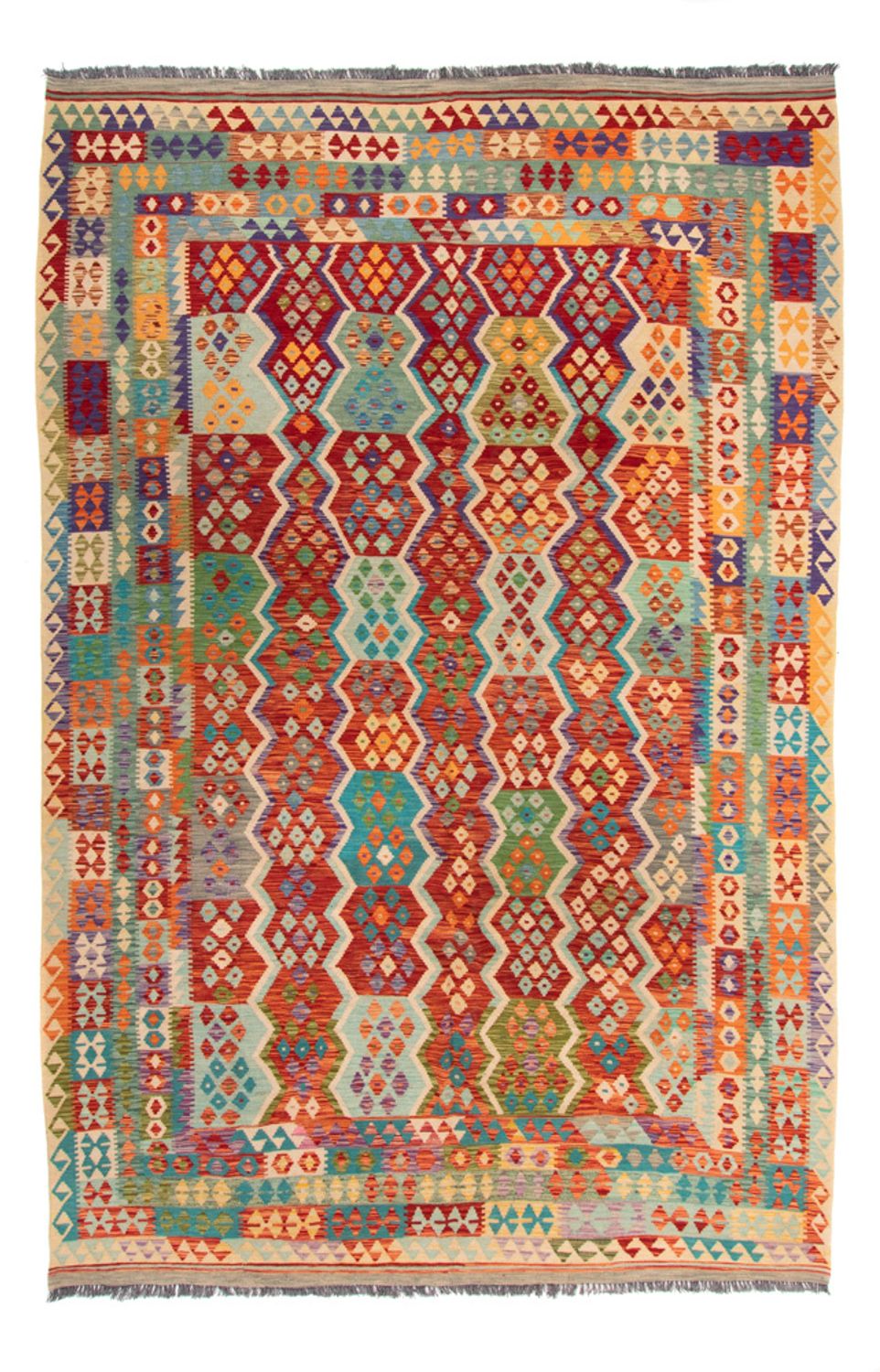 Kelim Rug - Splash - 359 x 247 cm - multicolored