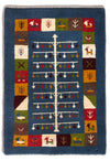 Persian Gabbeh Rug 62x90cm - Perserteppich Wollteppich - Rectangle / Multicolored / 62 x 90 cm Rectangle