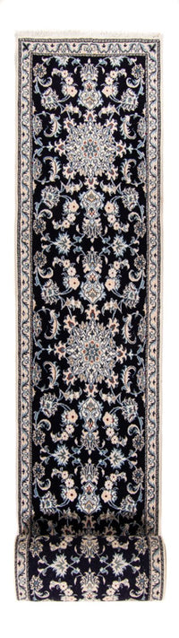 Runner Perser Rug - Nain - 374 x 77 cm - dark blue