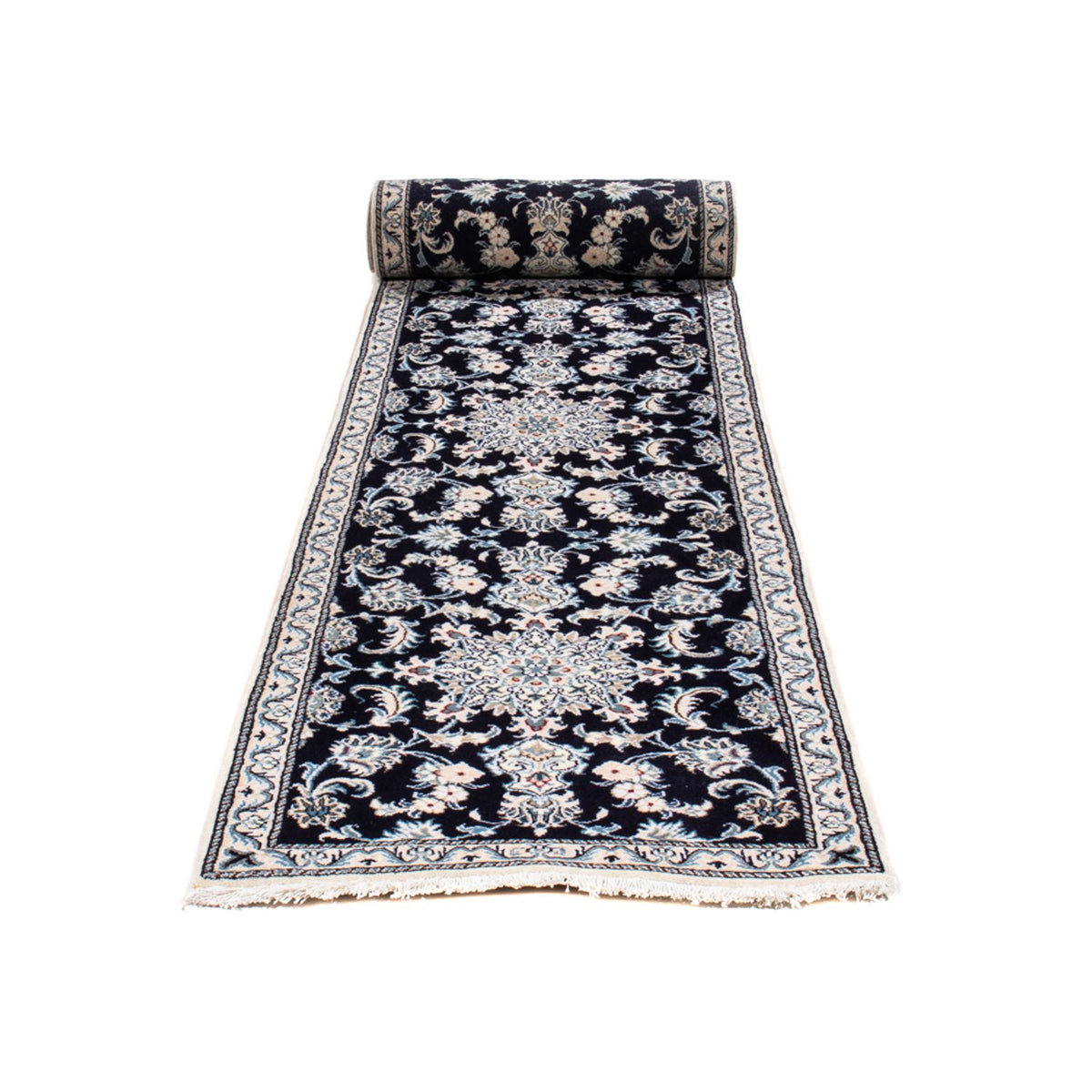 Runner Perser Rug - Nain - 374 x 77 cm - dark blue