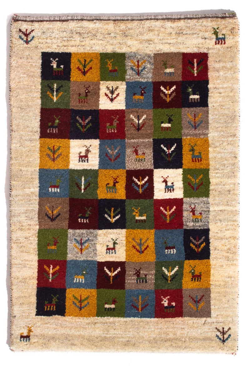 Persian Gabbeh Rug 90x62cm - Perserteppich Wollteppich