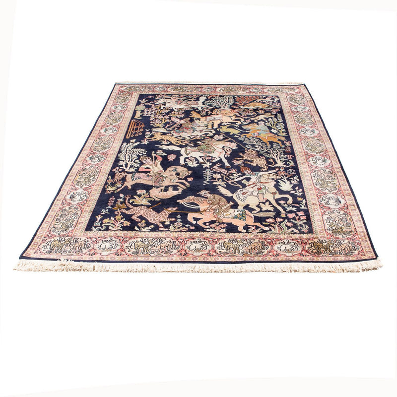 Silk Rug - Kashmir Silk - 215 x 133 cm - dark blue