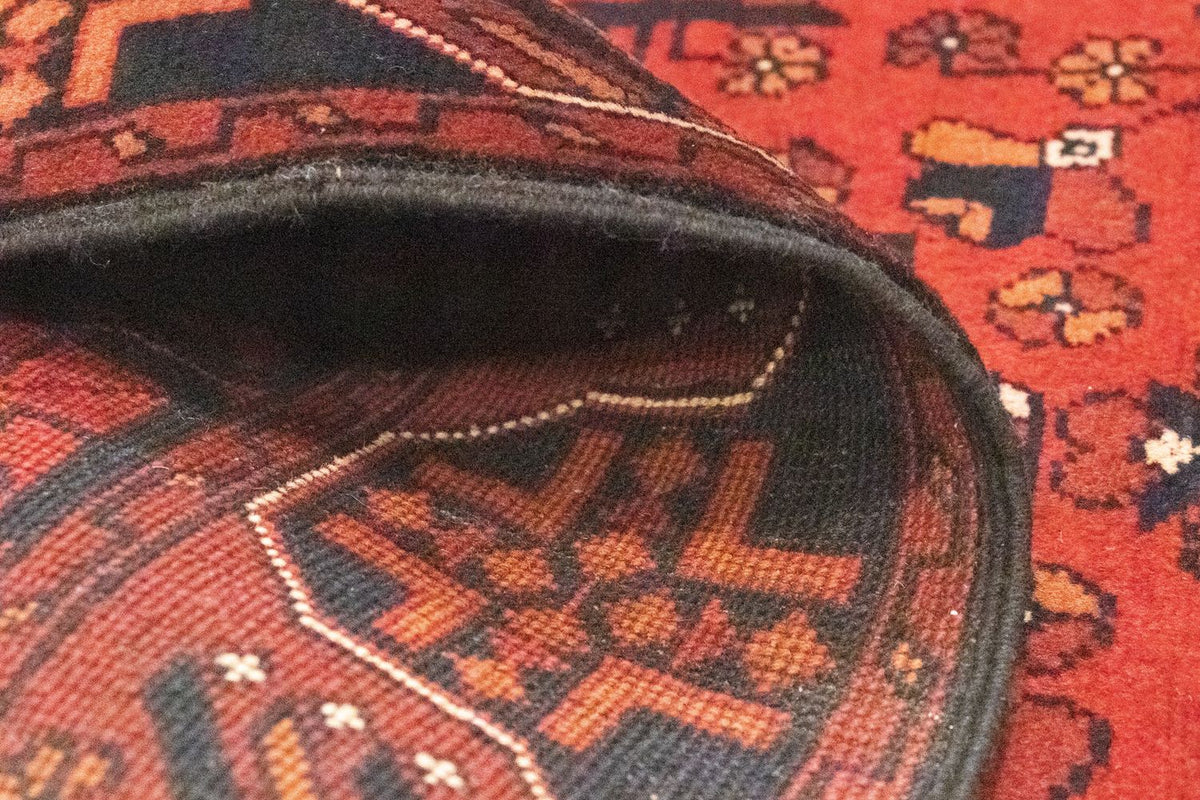 Runner Afghan Rug - Kunduz - 288 x 78 cm - red