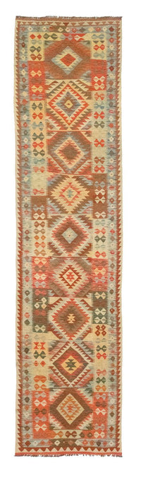 Runner Kelim Rug - Oriental - 395 x 84 cm - brown