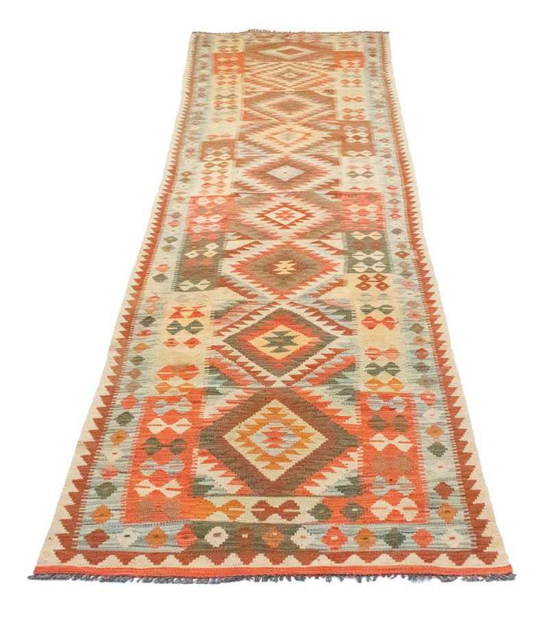 Runner Kelim Rug - Oriental - 395 x 84 cm - brown
