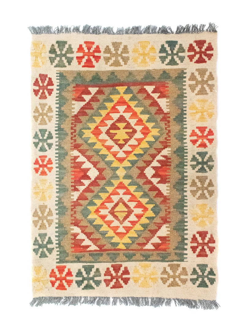 Kelim Rug - Oriental - 90 x 60 cm - green